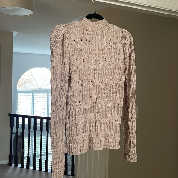 Ever New Clara pointelle metallic knit sweater M - Picture 7 of 8